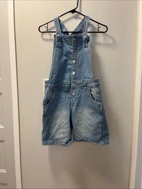 Rainbow Denim Short Overalls